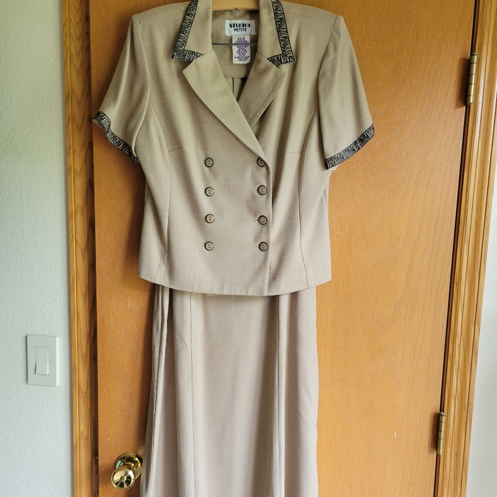 Studio I Tan Dress Set Matching Jacket